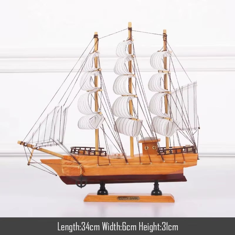 Simulation Pirate Boat Room Ornaments,Handmade Wooden Ship,Home Decoration,Study Office Decoration,Children'S Day,Birthday Gift