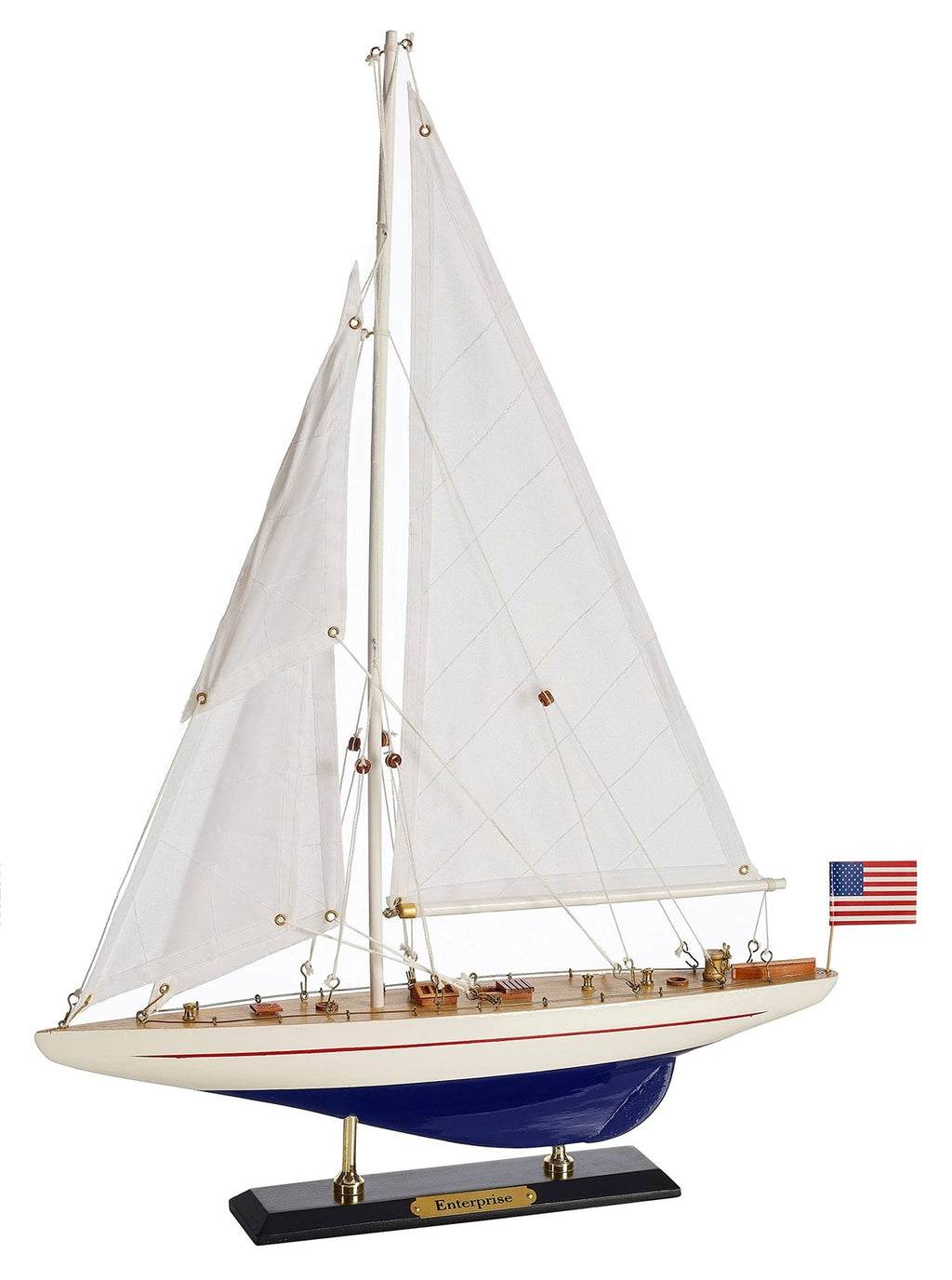 SAILINGSTORY Wooden Sailboat Model Ship Sailboat Decor Yacht Enterprise 1/100...