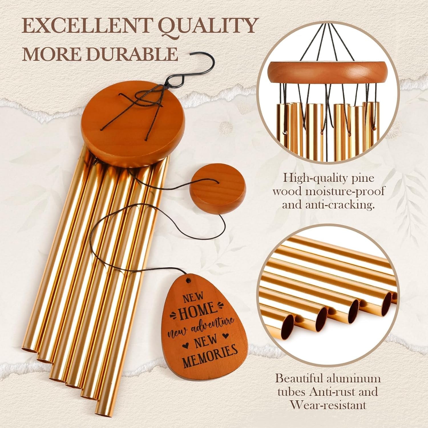 House Warming Gifts New Home, Housewarming Wind Chime, New Home Gifts for Women, Men, Couple, New Homeowner, Friend, Coworker, New Home Gift Ideas for First Home, New Apartment, House