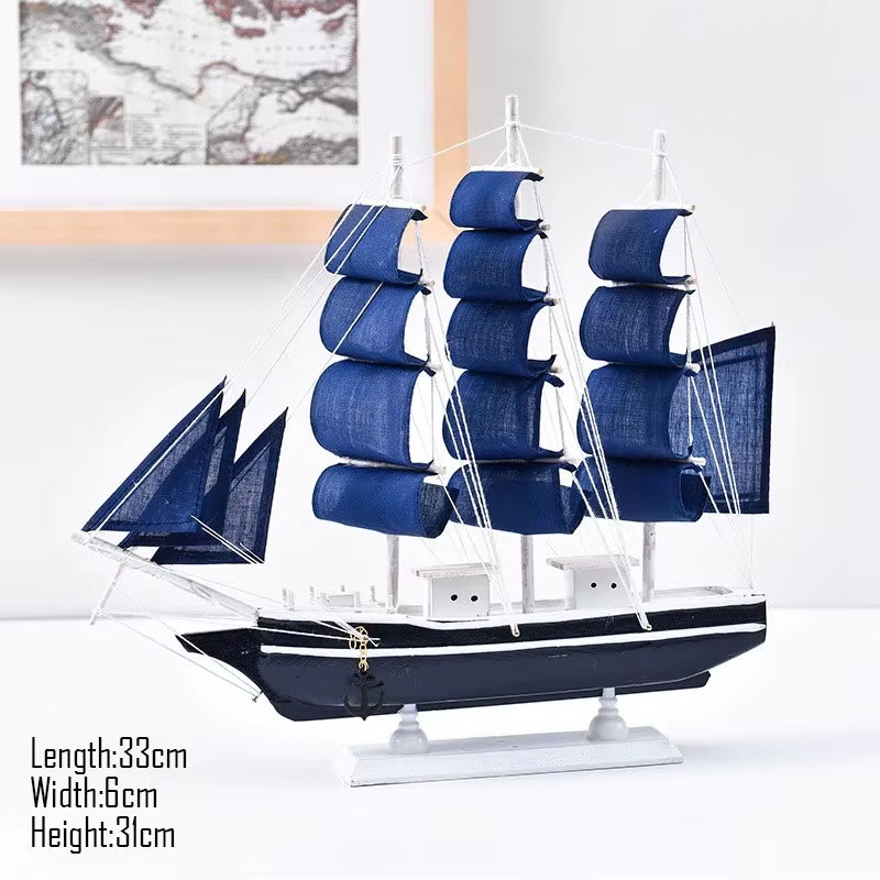 Simulation Pirate Boat Room Ornaments,Handmade Wooden Ship,Home Decoration,Study Office Decoration,Children'S Day,Birthday Gift