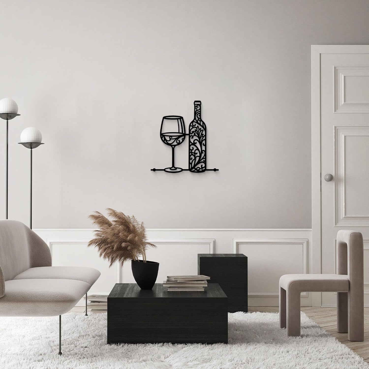 Wine Bar Wall Decor Dining Room Wall Decorations Black Wall Art Home Decor for Living Room Kitchen Wine Signs for Home Decor