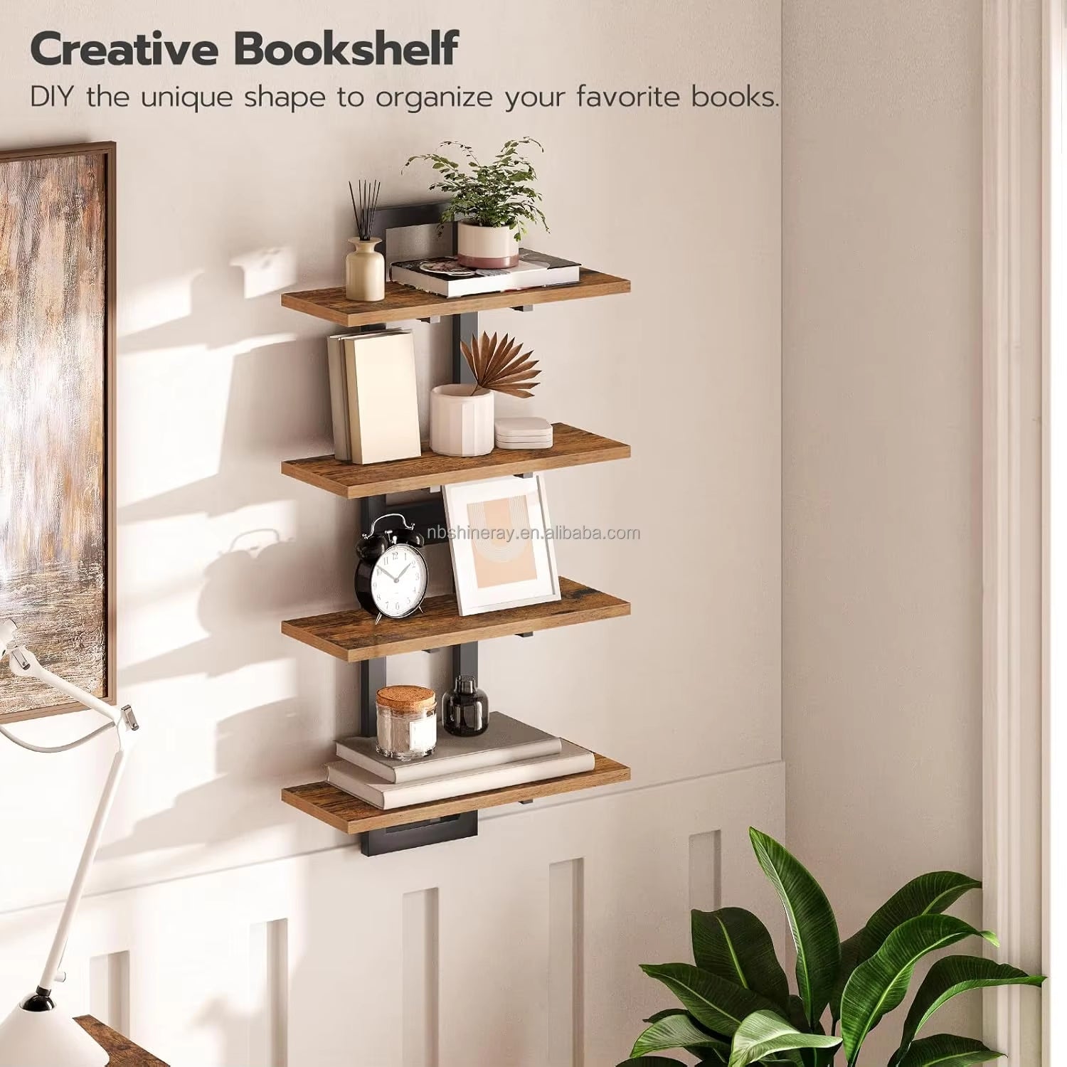 15 DIY Steel Wood Coated 2 Tier Shelves Bathroom Shelf Wall Storage Rack Wall Mounted Floating Industrial Design Home Decor