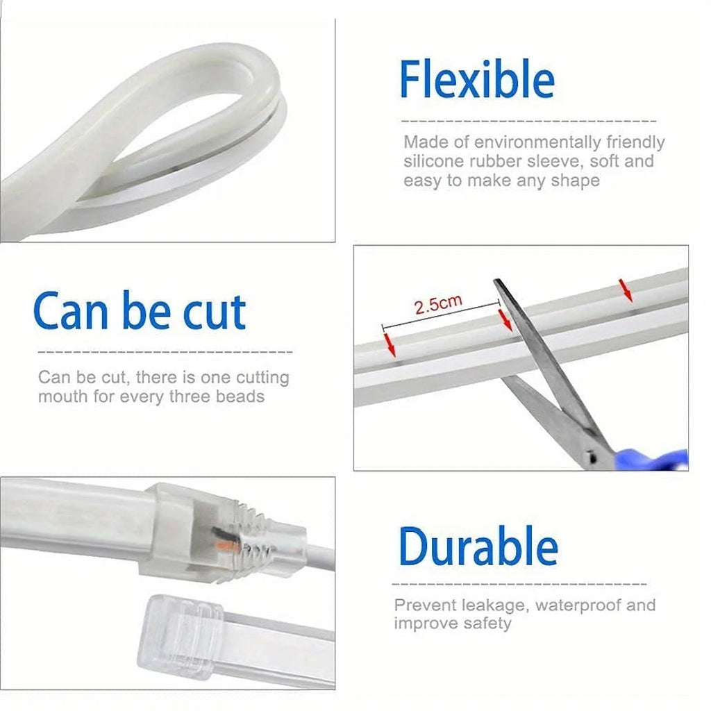 USB 5V Neon LED Strip Light Waterproof Flexible Tape with Hand Sweep Sensor Dimmer Switch for Home Room Decoration Lighting