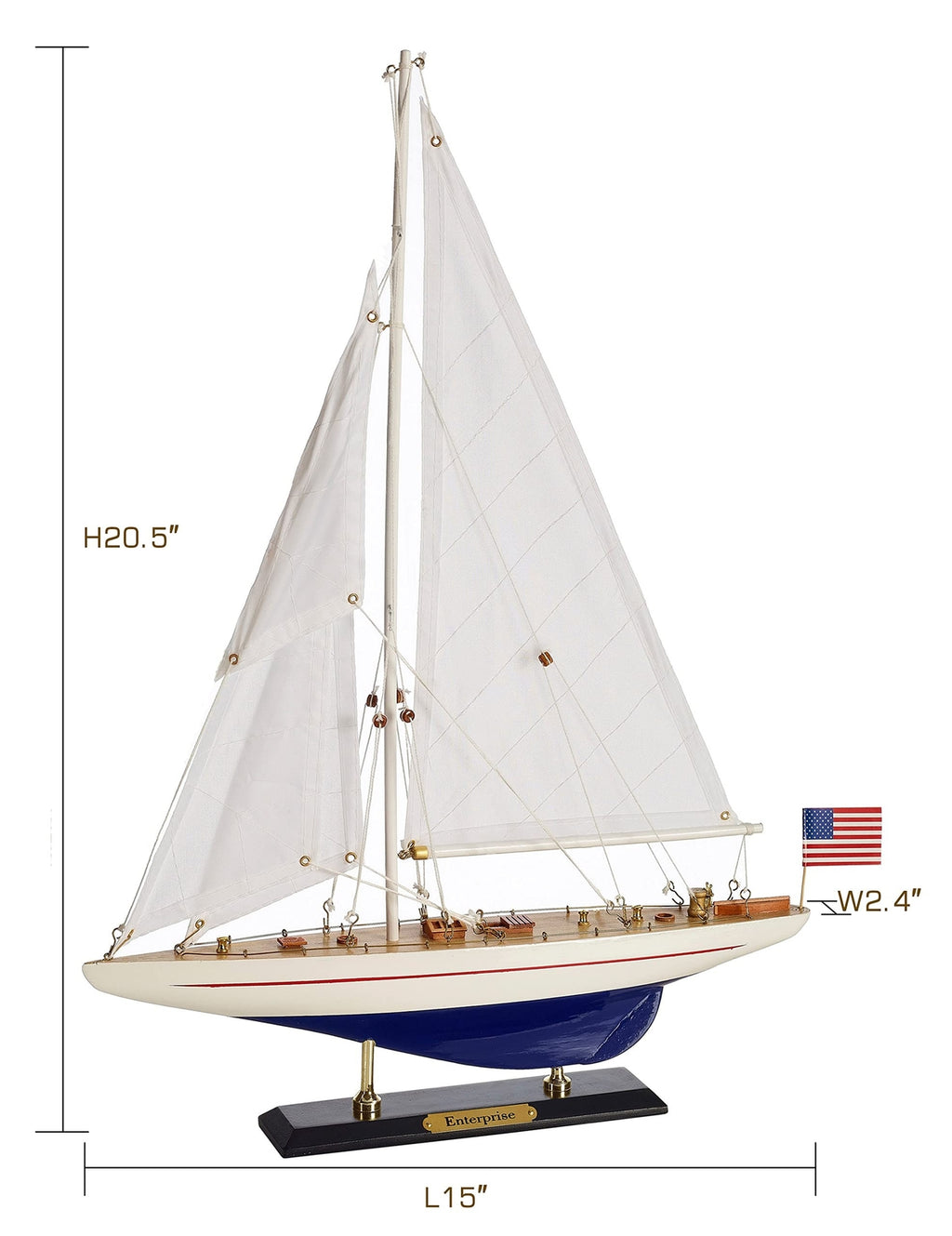 SAILINGSTORY Wooden Sailboat Model Ship Sailboat Decor Yacht Enterprise 1/100...