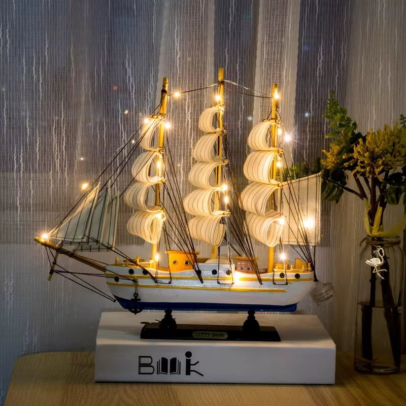 Simulation Pirate Boat Room Ornaments,Handmade Wooden Ship,Home Decoration,Study Office Decoration,Children'S Day,Birthday Gift