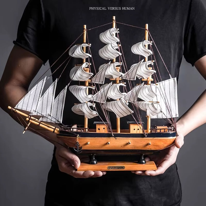 Simulation Pirate Boat Room Ornaments,Handmade Wooden Ship,Home Decoration,Study Office Decoration,Children'S Day,Birthday Gift
