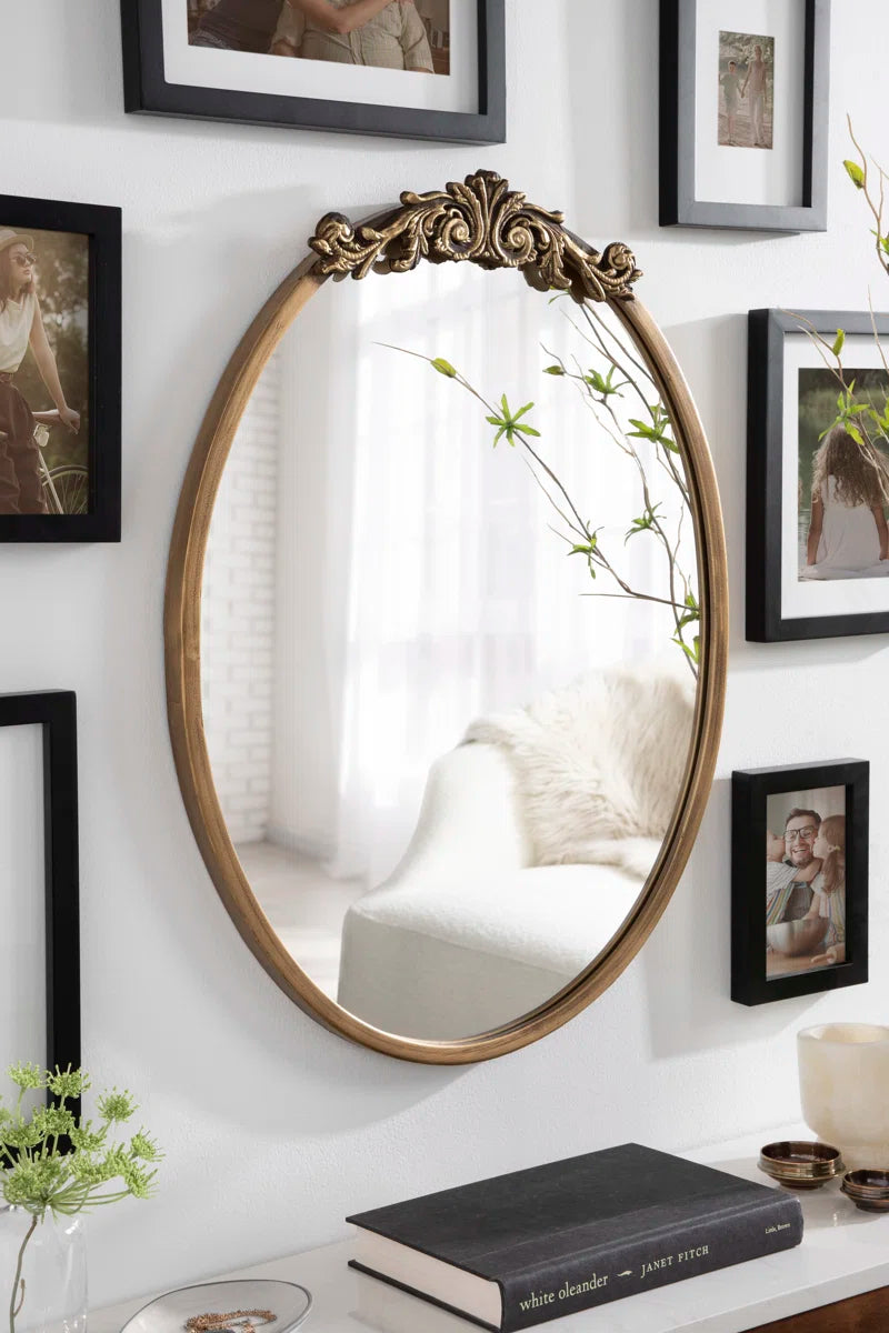 Damiere Metal Oval Mirror