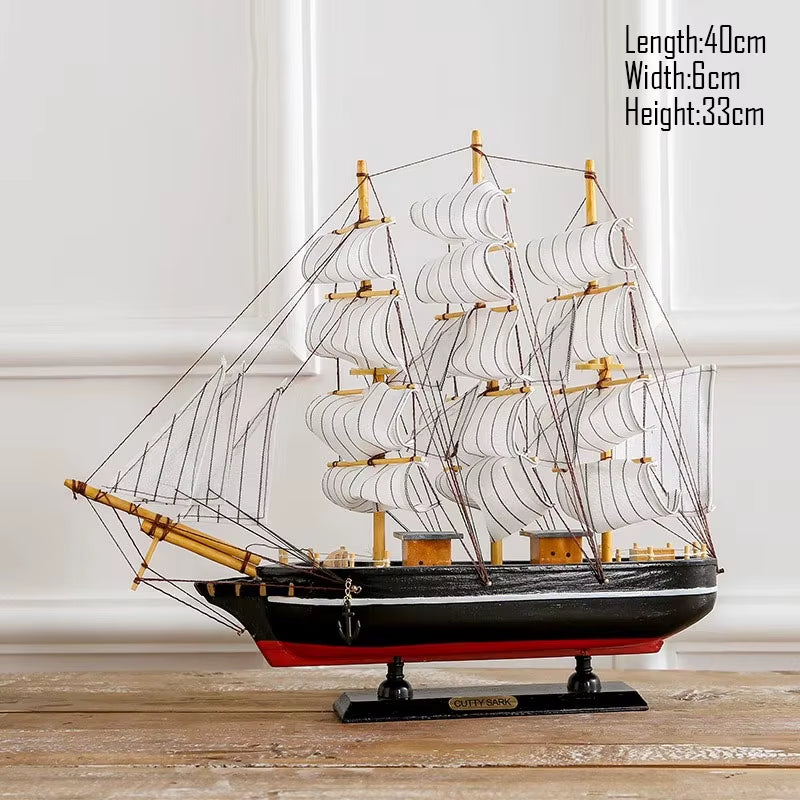 Simulation Pirate Boat Room Ornaments,Handmade Wooden Ship,Home Decoration,Study Office Decoration,Children'S Day,Birthday Gift