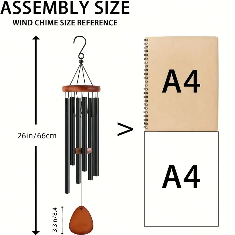 Retro Aluminum Tube Wind Chime Metal Home Decoration Pendant Outdoor Condolence Bell