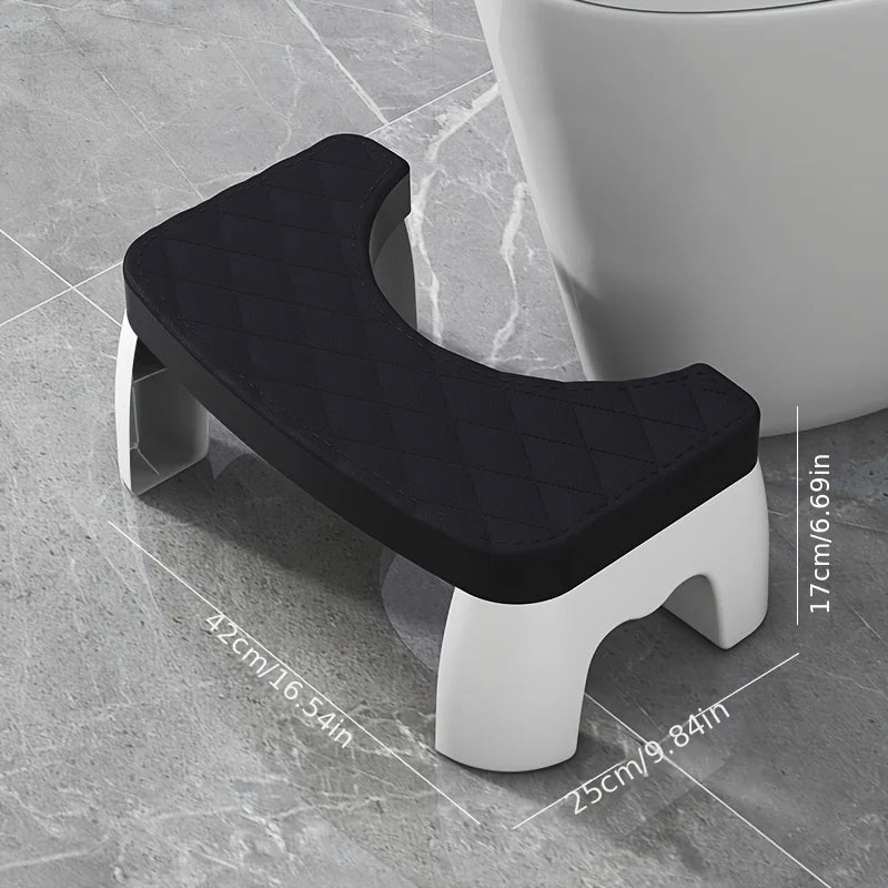 Adjustable Non-Slip Squat Stool for Toilet, Bathroom Step Stool with Anti-Skid Base - Portable & Space-Saving for Home/Travel